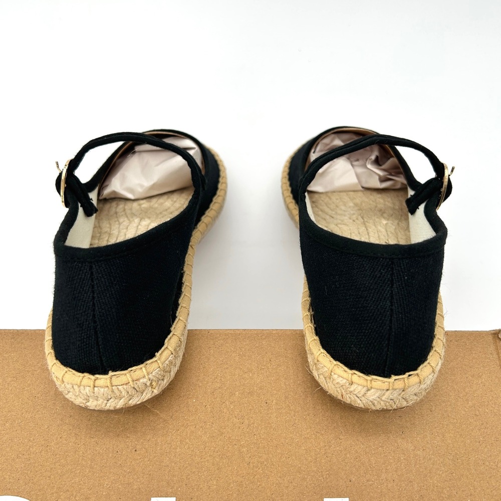 Soludos Mary Jane Espadrilles Womens Size 7-7.5‎ Black Organic Cotton Flats NEW - Picture 4 of 8